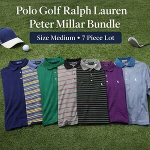 Polo Golf Ralph Lauren Peter Millar Polo Shirt Bundle Size Medium 7 Piece Lot